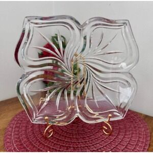 Vintage Mikasa 'Flores' Crystal Dish –‎ Elegant Swirl Design
